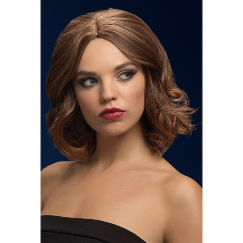 Fever Olivia Wig - Light Brown, Soft Wave Bob - Jokers Costume Mega Store