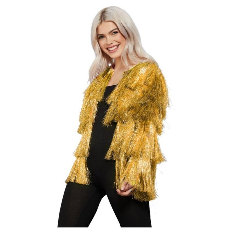 Fever Tinsel Festival Jacket, Gold - Jokers Costume Mega Store