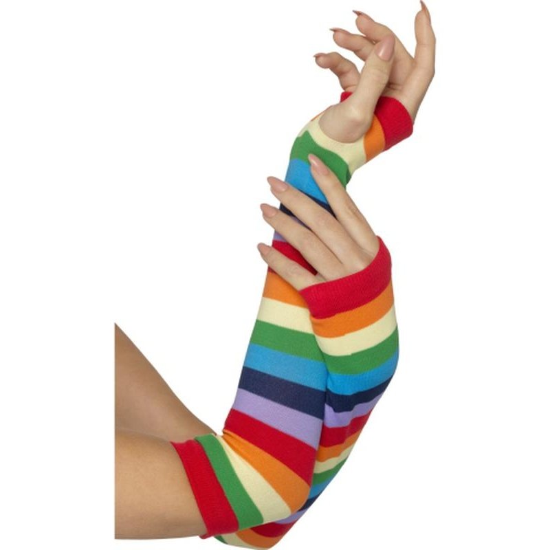 Fingerless Striped Gloves - Jokers Costume Mega Store