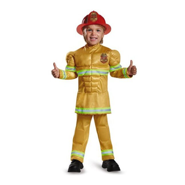 Fireman Toddler Muscle Costume - Jokers Costume Mega Store