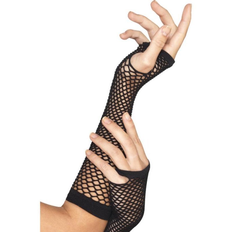 Fishnet Gloves, Long, Black - Jokers Costume Mega Store