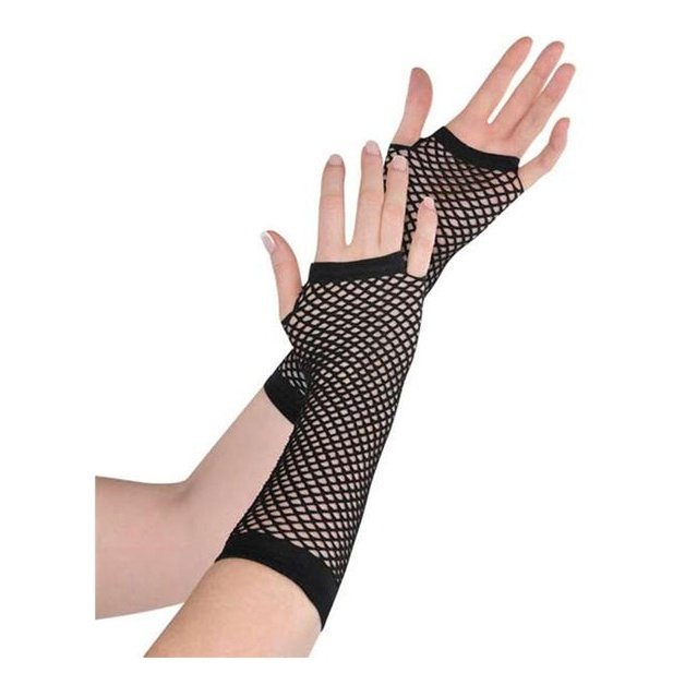 Fishnet Gloves Long - Black - Jokers Costume Mega Store