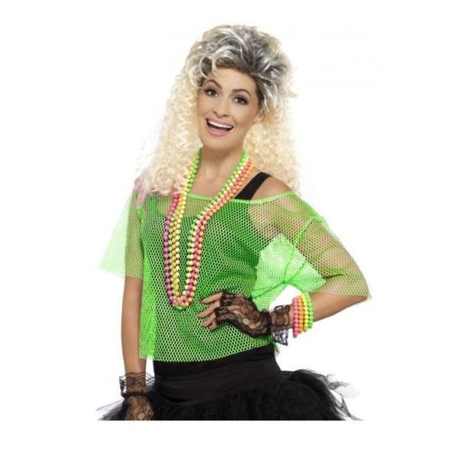 Fishnet Top, Neon Green,M/L - Jokers Costume Mega Store