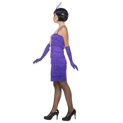 Flapper Costume - Purple, with Short Dress - Jokers Costume Mega Store