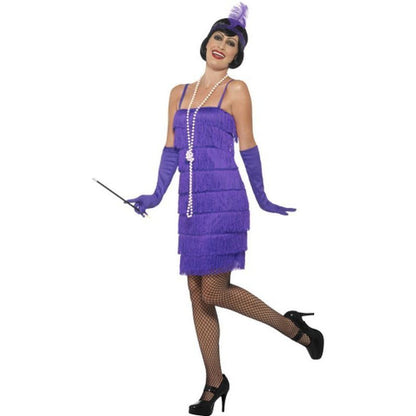 Flapper Costume - Purple, with Short Dress - Jokers Costume Mega Store