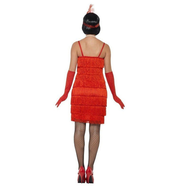 Flapper Costume - Red, with Short Dress - Jokers Costume Mega Store