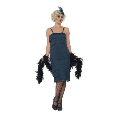 Flapper Costume, Teal Green, With Long Dress - Jokers Costume Mega Store