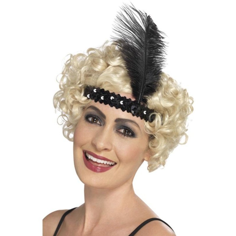 Flapper Headband, Black - Jokers Costume Mega Store