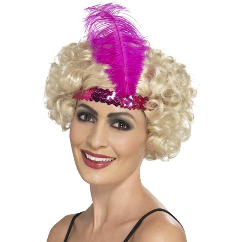 Flapper Headband, Pink - Jokers Costume Mega Store
