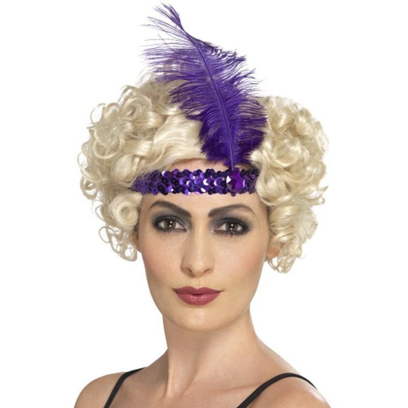 Flapper Headband, Purple - Jokers Costume Mega Store