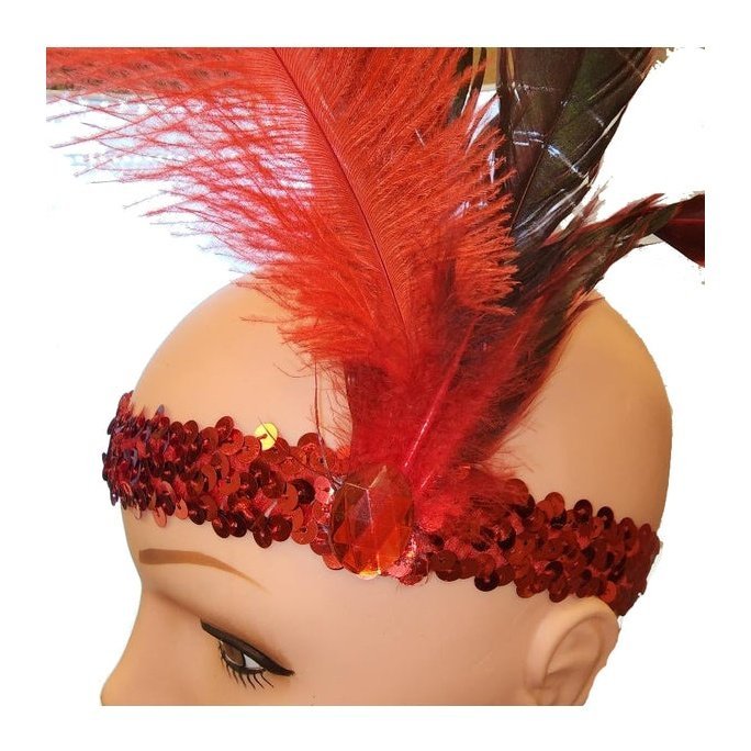 Flapper Headband Red (Uw) - Jokers Costume Mega Store