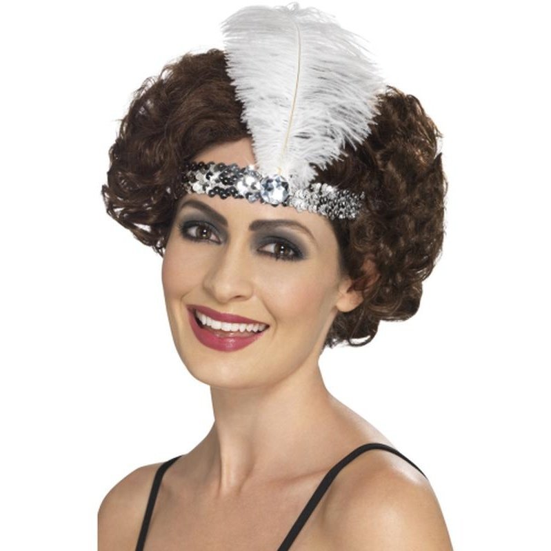 Flapper Headband, Silver - Jokers Costume Mega Store