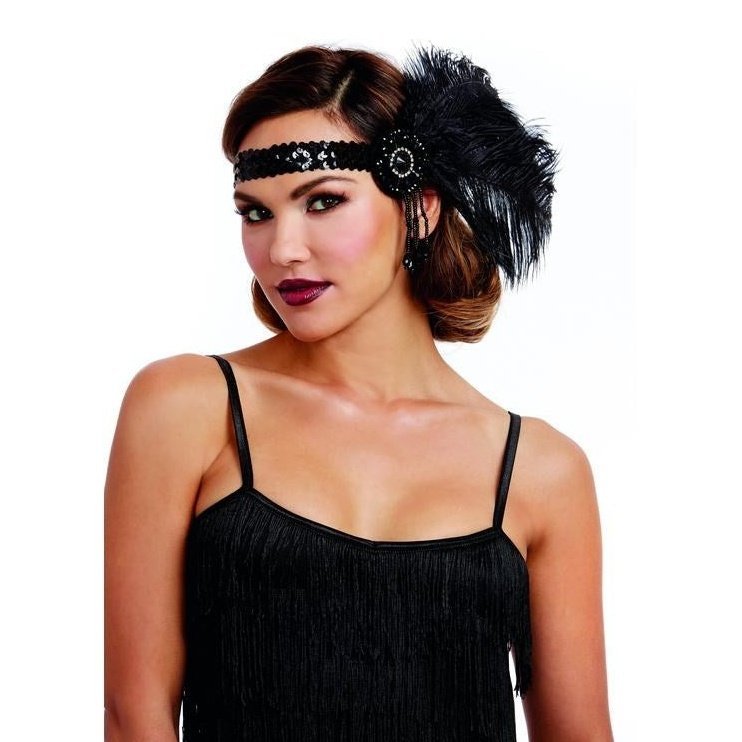 Flapper Headpiece Black - Jokers Costume Mega Store