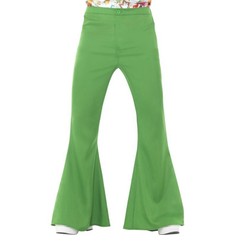 Flared Trousers, Mens - Green - Jokers Costume Mega Store