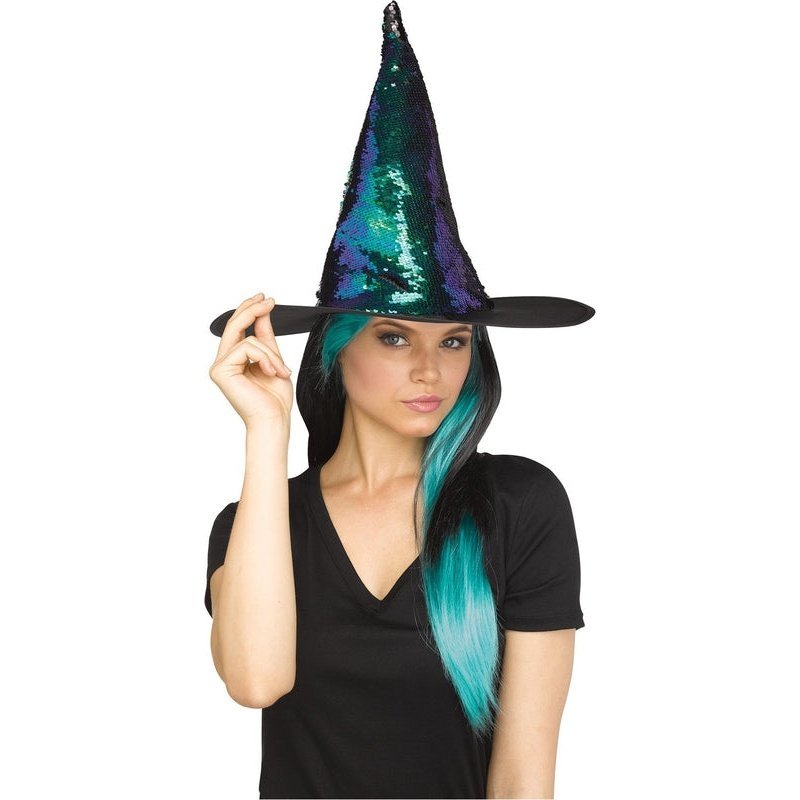 Flip Sequin Witch Hat - Jokers Costume Mega Store