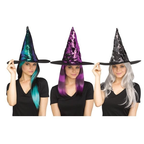 Flip Sequin Witch Hat - Jokers Costume Mega Store