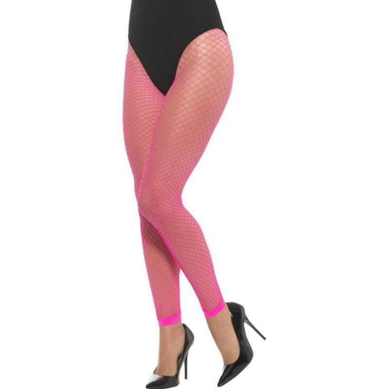 Footless Net Tights - Neon Pink - Jokers Costume Mega Store