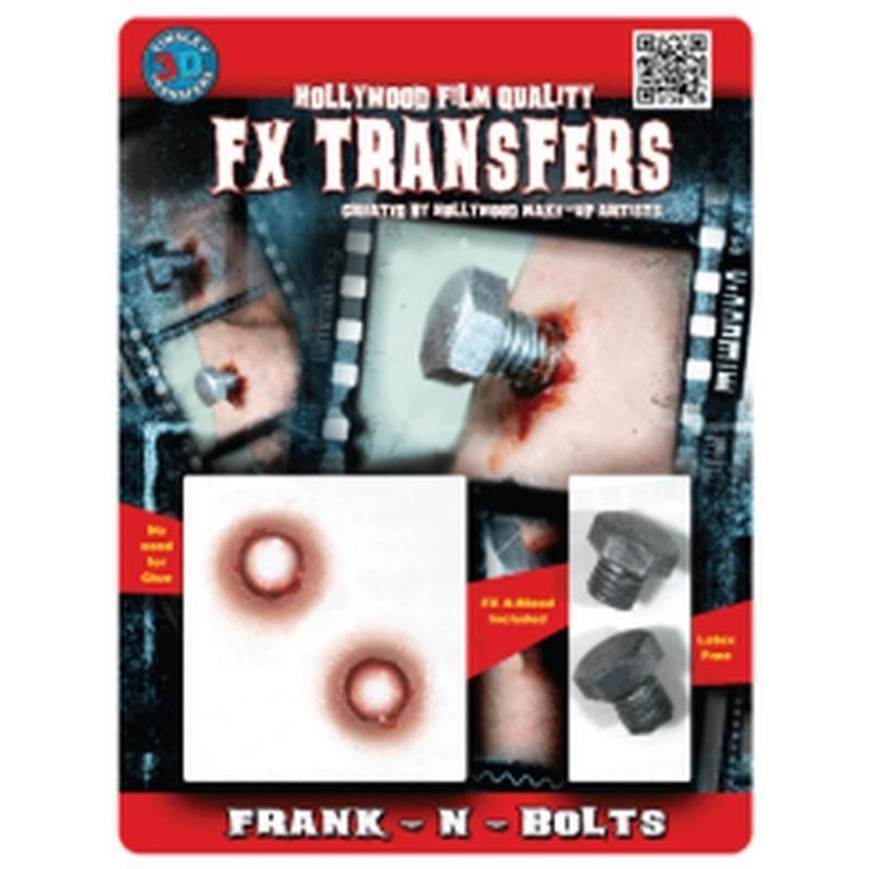 FRANK-N-BOLTS 3D FX TRANSFER - MEDIUM - Jokers Costume Mega Store