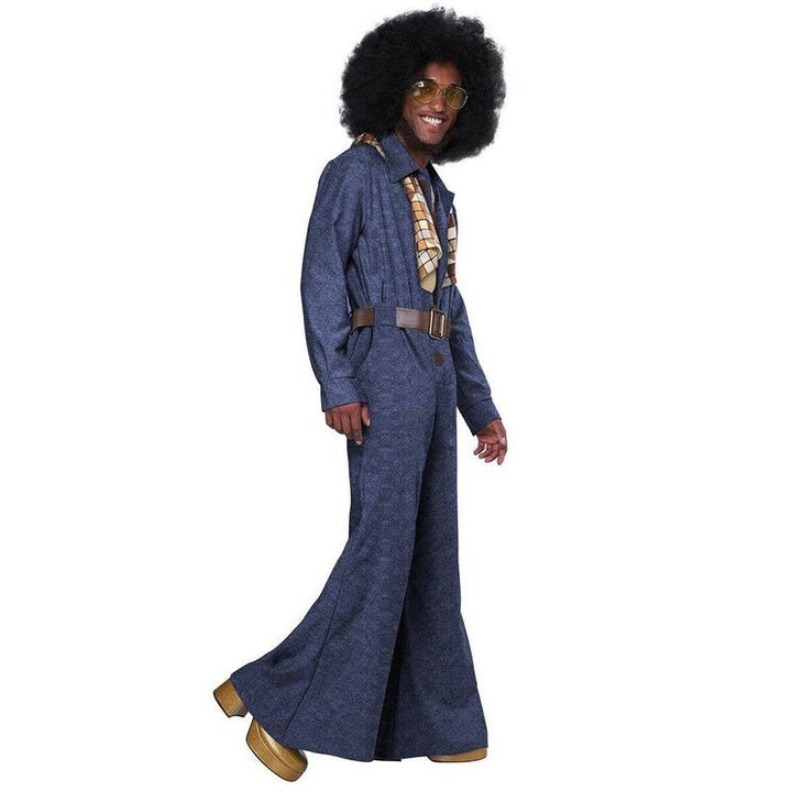 Funky Blue Denim Men's 1970's Disco Costume - Jokers Costume Mega Store