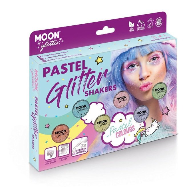 Moon Glitter Pastel Glitter Shakers, Assorted-Make up and Special FX-Jokers Costume Mega Store
