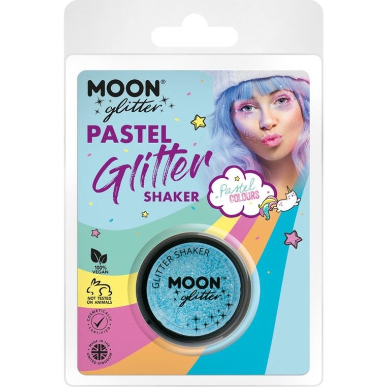 Moon Glitter Pastel Glitter Shakers, Baby Blue-Make up and Special FX-Jokers Costume Mega Store