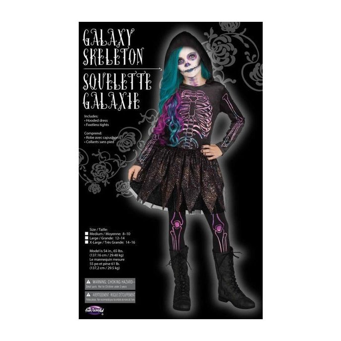 Galaxy Skeleton Girls Costume - Jokers Costume Mega Store