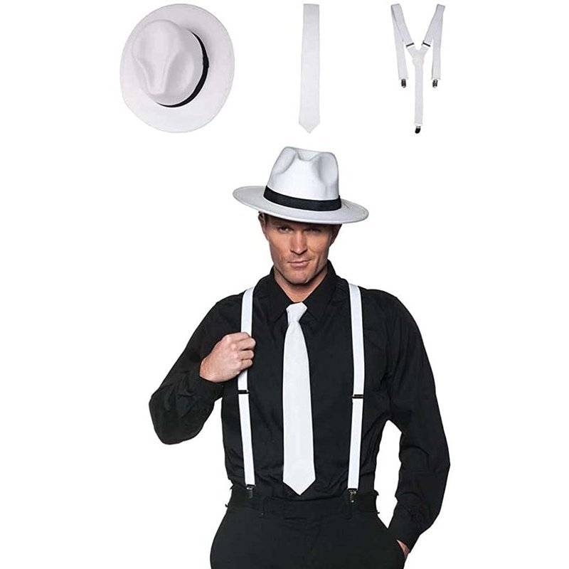 Gangster Accessory Kit White - Jokers Costume Mega Store