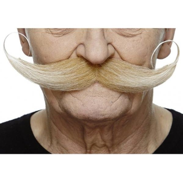 Ginger And Grey Long Handlebar Moustache - Jokers Costume Mega Store