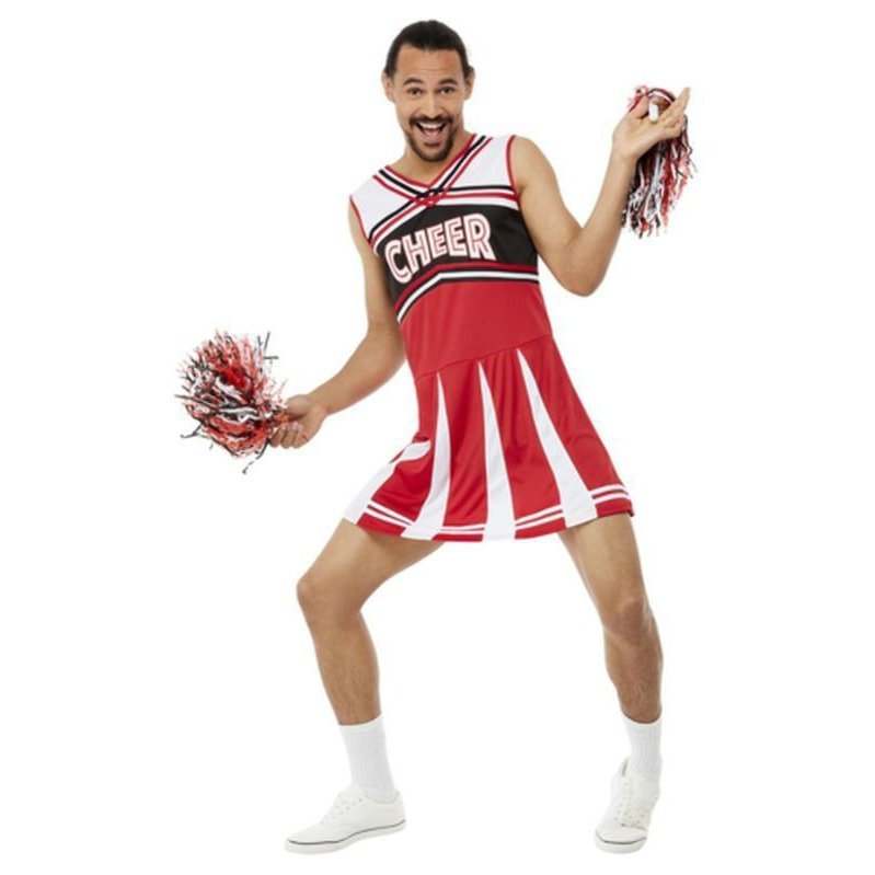 Give Me A...Cheerleader Costume, White & Red - Jokers Costume Mega Store