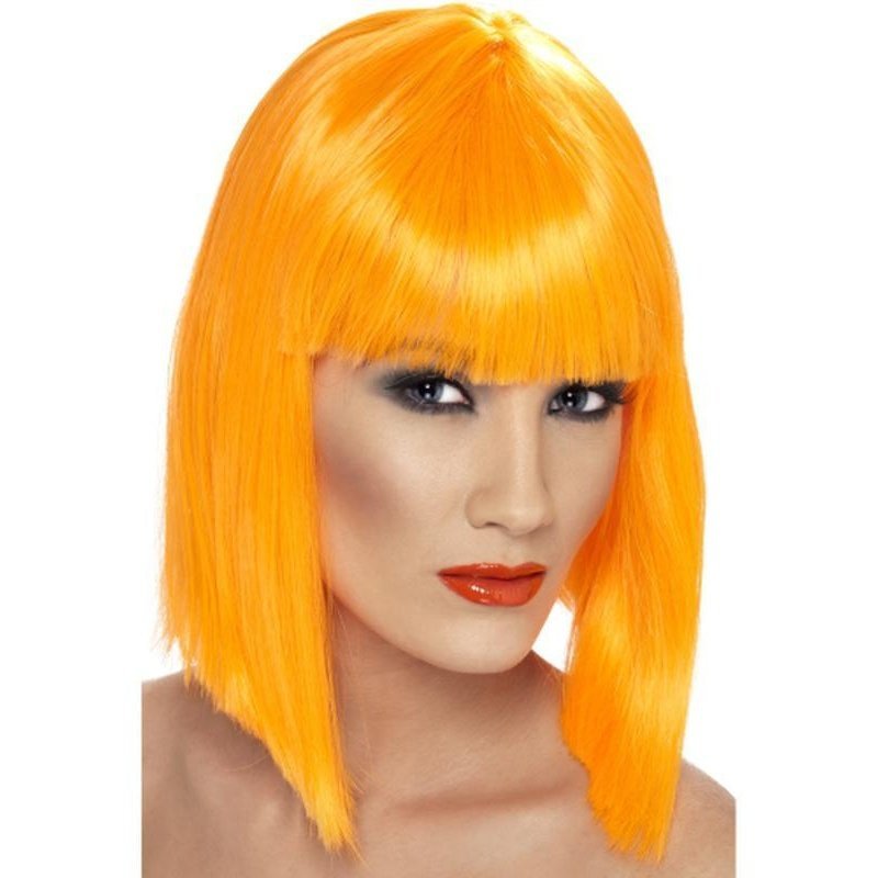 Glam Wig - Neon Orange, Short - Jokers Costume Mega Store