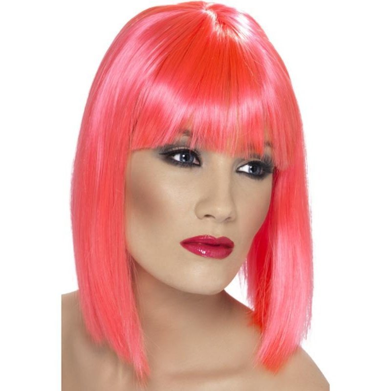 Glam Wig - Neon Pink, Short - Jokers Costume Mega Store
