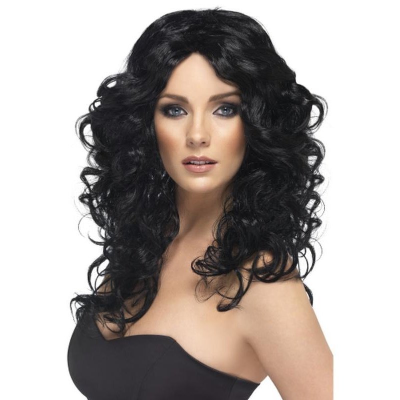 Glamour Wig - Black, Long - Jokers Costume Mega Store