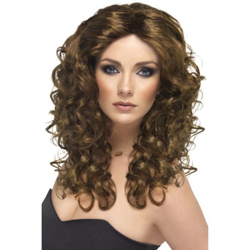 Glamour Wig - Brown, Long - Jokers Costume Mega Store