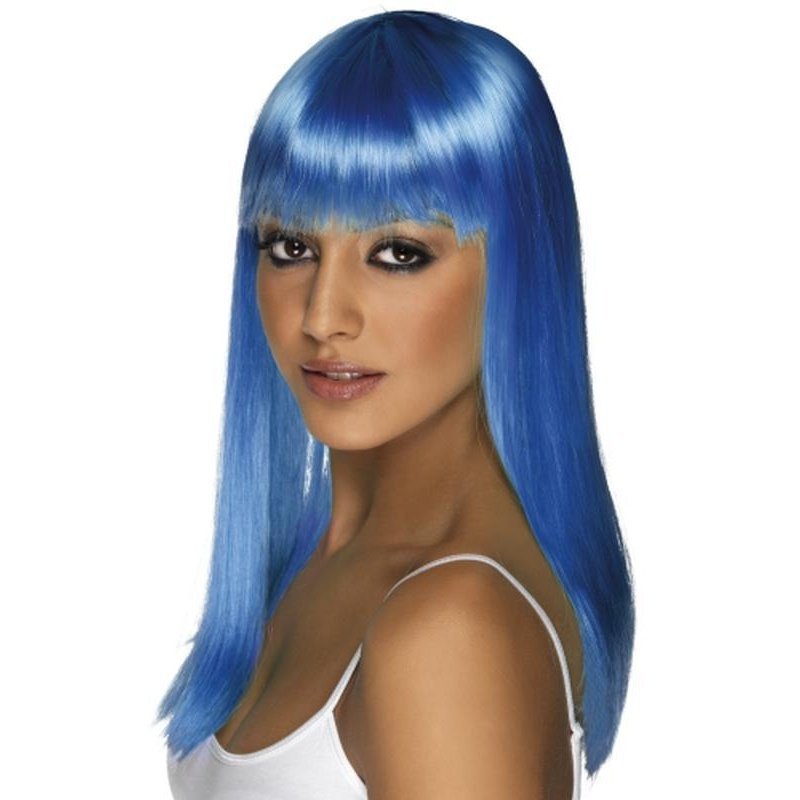 Glamourama Wig - Neon Blue, Long - Jokers Costume Mega Store