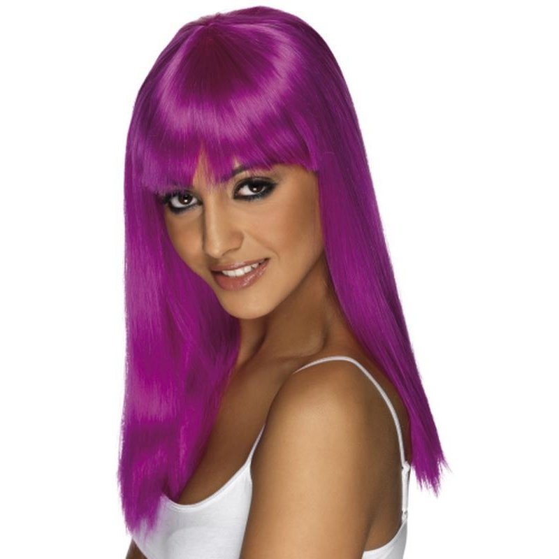 Glamourama Wig - Neon Purple, Long - Jokers Costume Mega Store