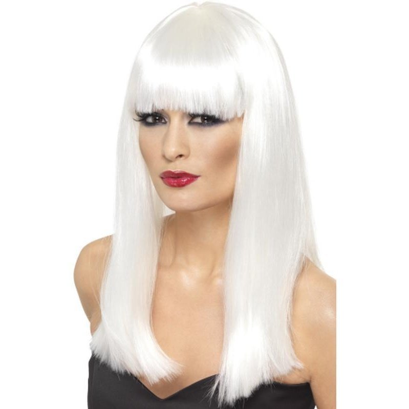 Glamourama Wig - White, Long - Jokers Costume Mega Store