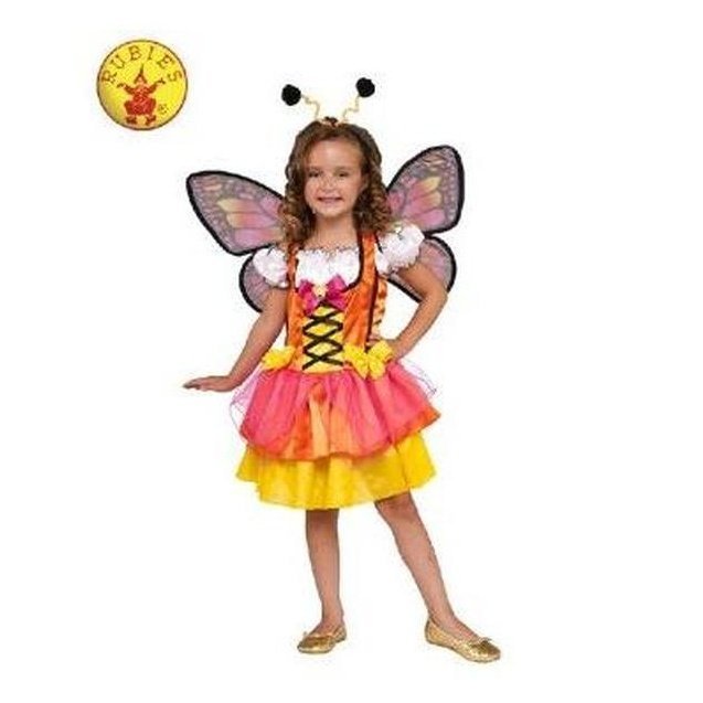 Glittery Orange Butterffly Size S - Jokers Costume Mega Store