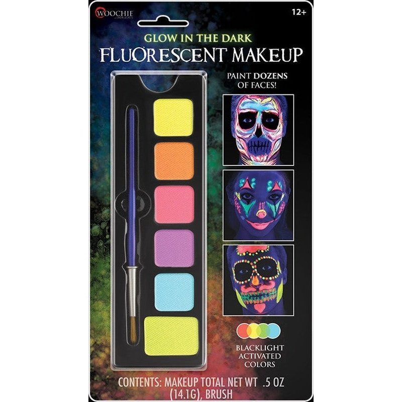 Glow In The Dark Fluorescent 6 Colour Palette - Jokers Costume Mega Store