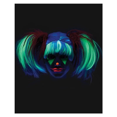 Glow In The Dark Punk Red Pigtails Wig - Jokers Costume Mega Store