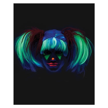 Glow In The Dark Punk Red Pigtails Wig - Jokers Costume Mega Store