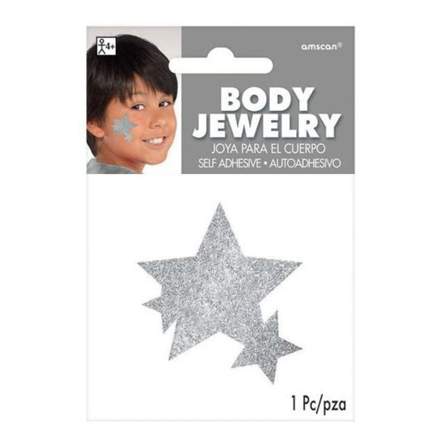 Gltr Star Body Jewelry Silver - Jokers Costume Mega Store