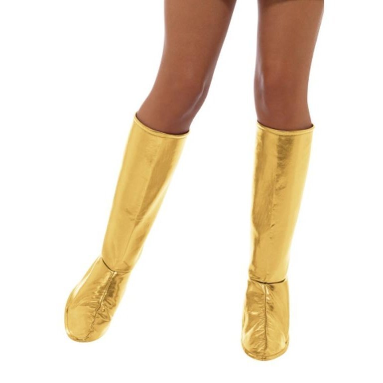 Go Go Boot Covers Gold - Jokers Costume Mega Store