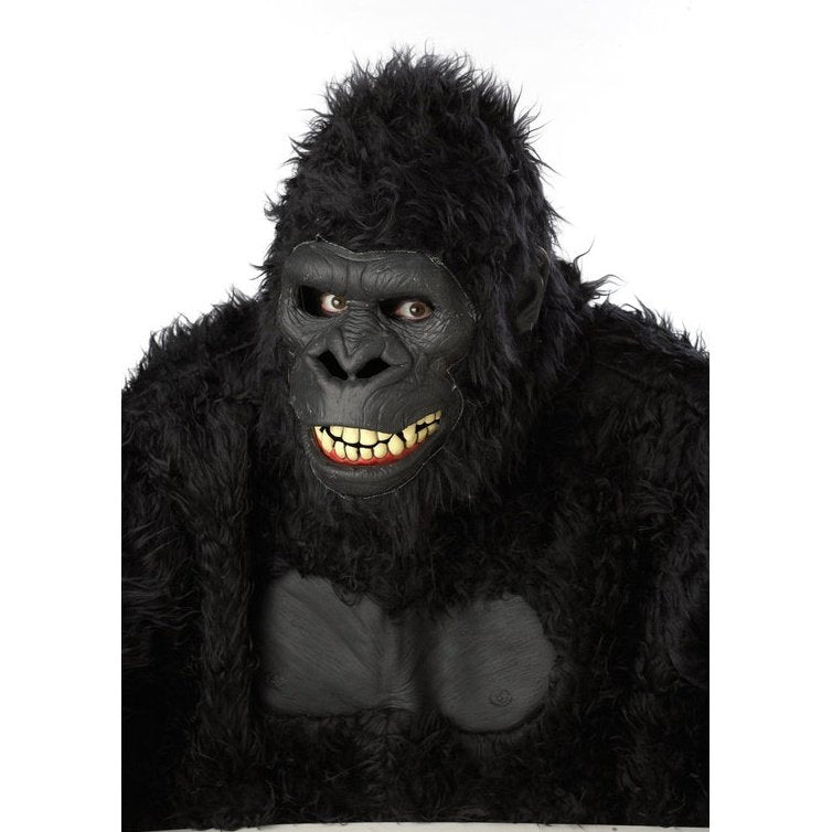 Goin' Ape Deluxe Adult's Furry Black Gorilla Costume - Jokers Costume Mega Store