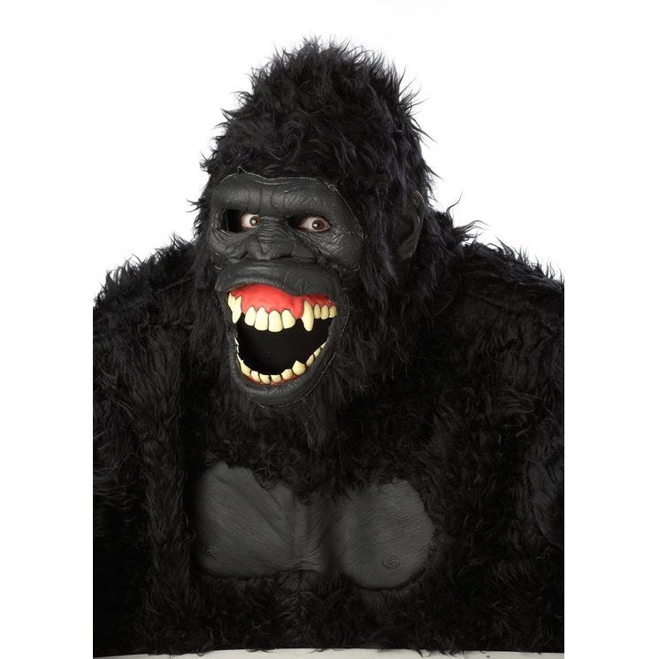 Goin' Ape Deluxe Adult's Furry Black Gorilla Costume - Jokers Costume Mega Store