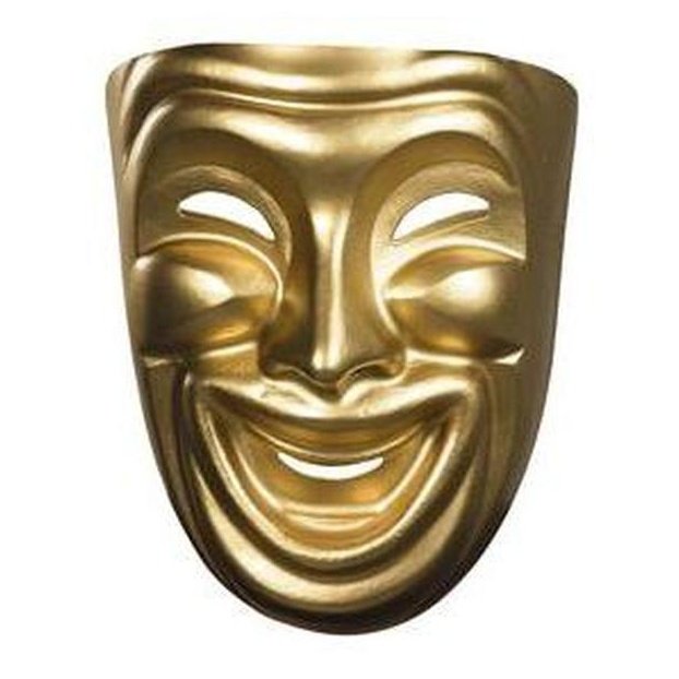 Gold Comedy Adult Mask - Jokers Costume Mega Store