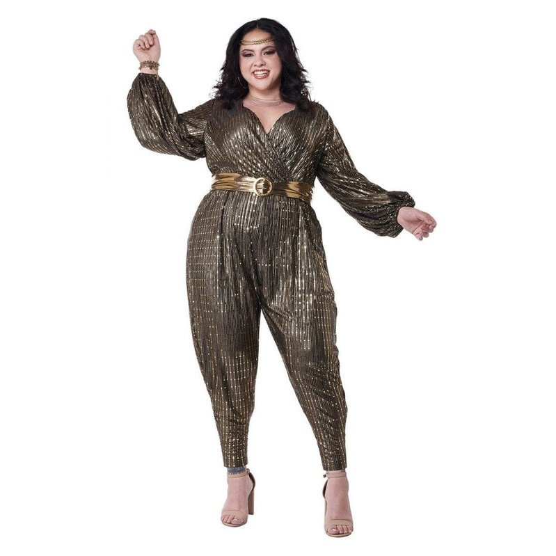 Gold Disco Queen Womens Plus Size Costume - Jokers Costume Mega Store