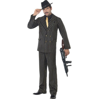 Gold Pinstripe Gangster Costume - Jokers Costume Mega Store