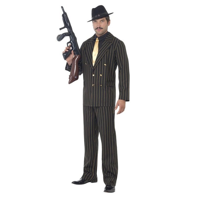 Gold Pinstripe Gangster Costume - Jokers Costume Mega Store