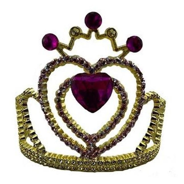 Gold Tiara W/ Pink Heart - Jokers Costume Mega Store