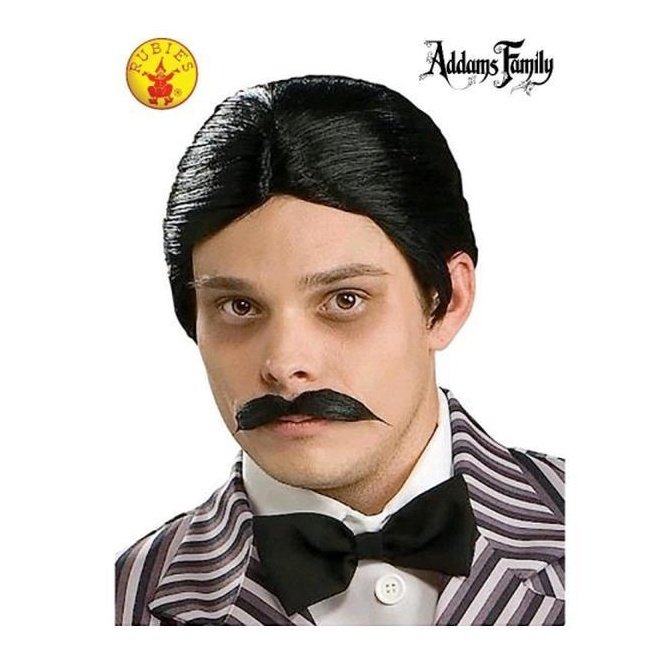 GOMEZ WIG & MOUSTACHE, ADULT-Wigs-Jokers Costume Mega Store